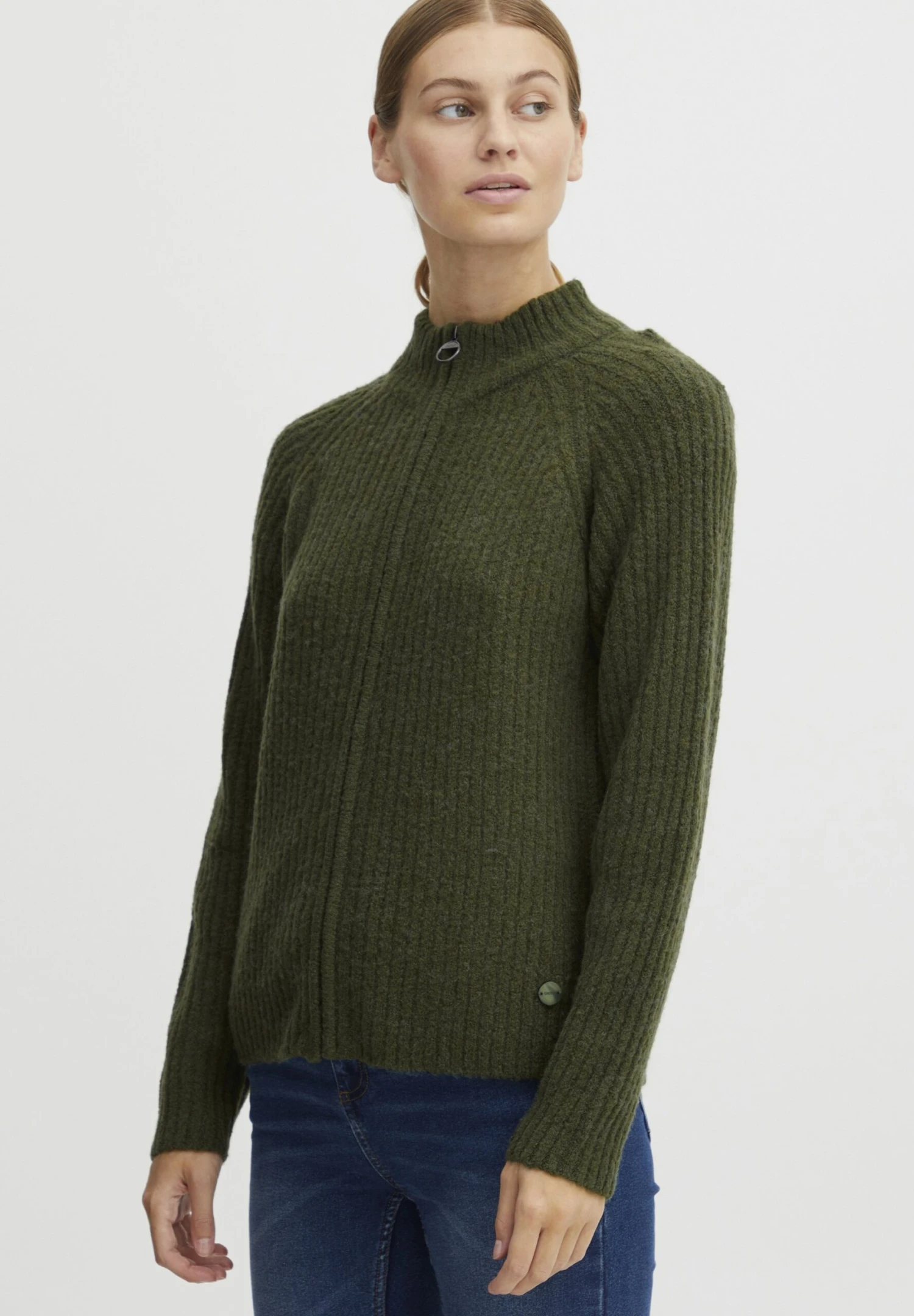 OXMO Sal - Chaqueta De Punto - Rifle Green Melange 1 OXMO Sal - Chaqueta De Punto - Rifle Green Melange