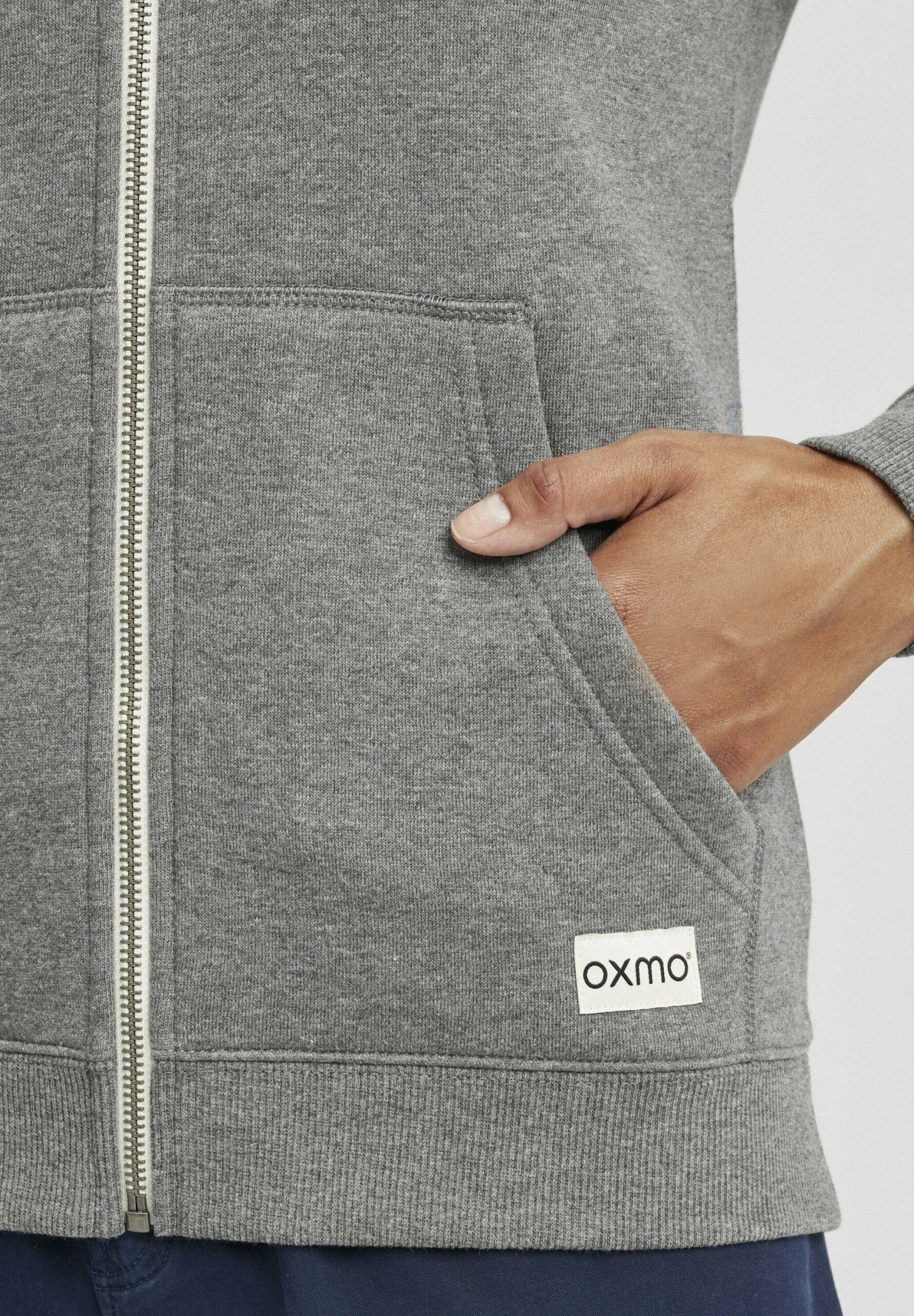 OXMO Oxbinja - Sudadera Con Cremallera - Grey Melange 5 OXMO Oxbinja - Sudadera Con Cremallera - Grey Melange - Imagen 5