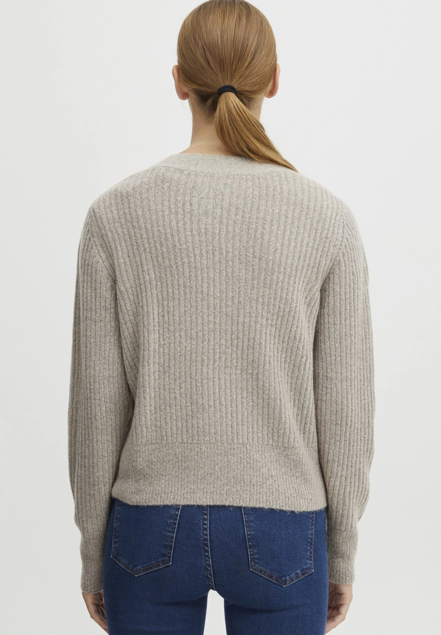 OXMO Oxnorene - Chaqueta De Punto - Cement Melange 3 OXMO Oxnorene - Chaqueta De Punto - Cement Melange - Imagen 3