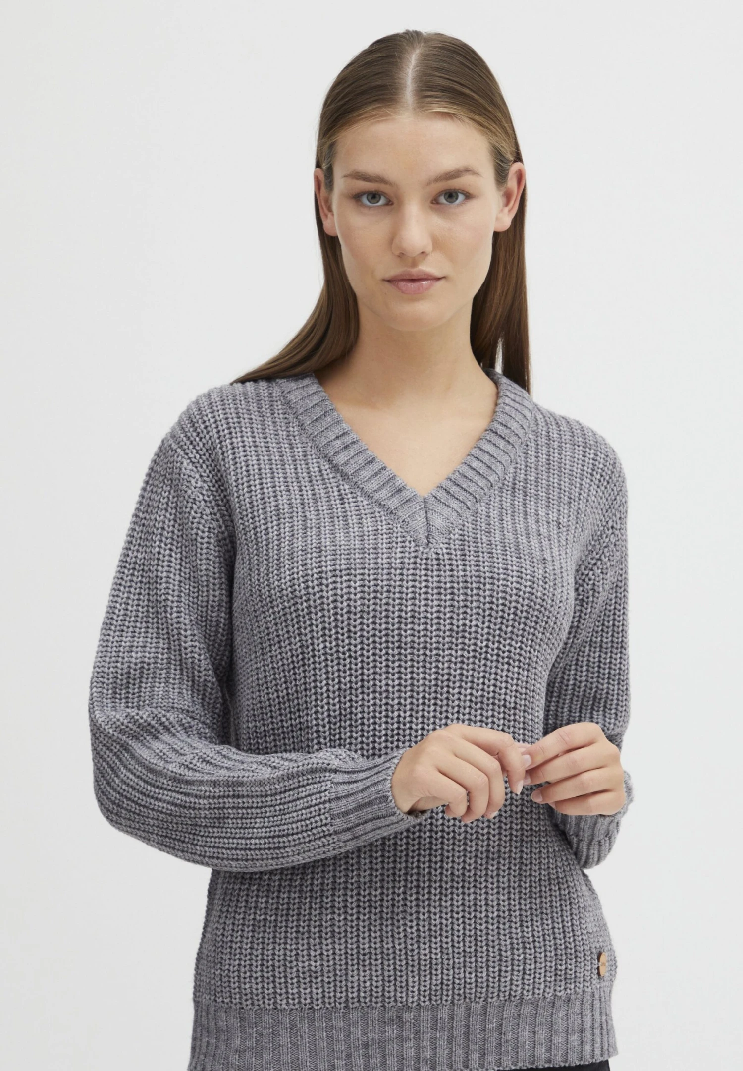 OXMO Nanny - Jersey De Punto - Medium Grey Melange 1 OXMO Nanny - Jersey De Punto - Medium Grey Melange